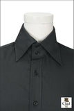 【アウトレット】デザインシャツ 襟高　黒（ブラック）