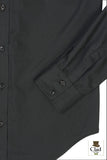 【アウトレット】デザインシャツ 襟高　黒（ブラック）
