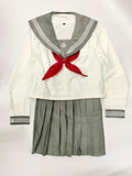 【中古】オリジナル衣装　セーラー服　長袖　グレー　2XL
