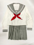 【中古】オリジナル衣装　セーラー服　長袖　グレー　M