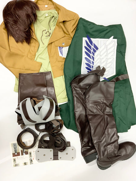 【中古】進撃の巨人　エレン・イェーガー　ウィッグ付き 靴付き