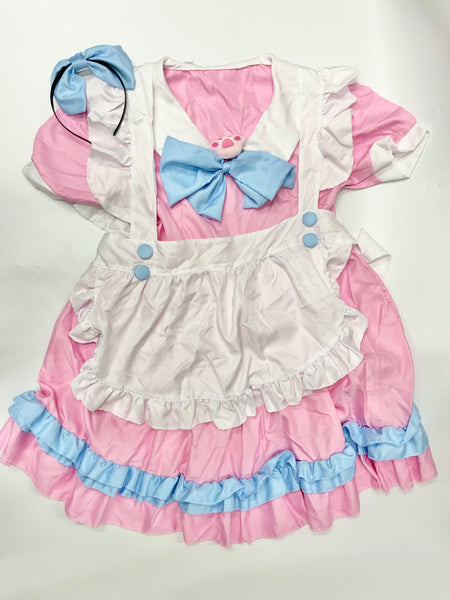 【中古】オリジナル衣装　メイド服　ピンク XS