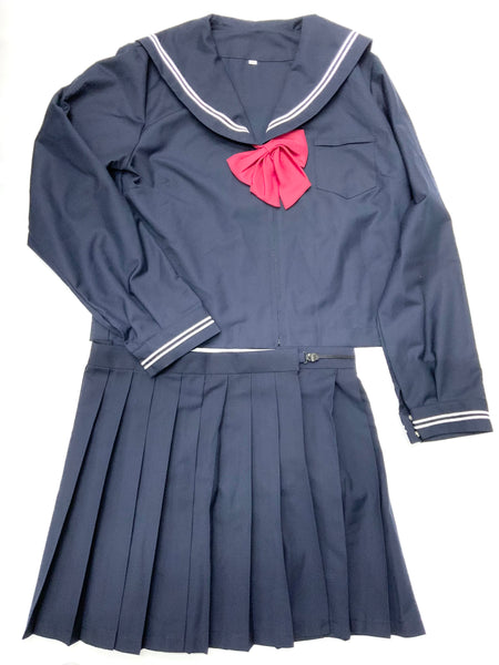 【中古】オリジナル衣装　セーラー服　長袖　紺　5XL