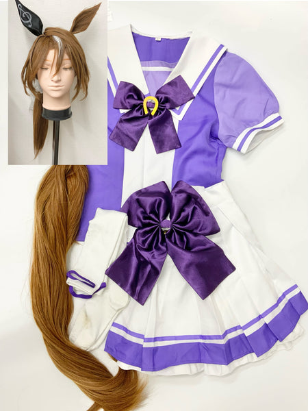 【中古】ウマ娘　制服　半袖 サウンズオブアース ウィッグ付き